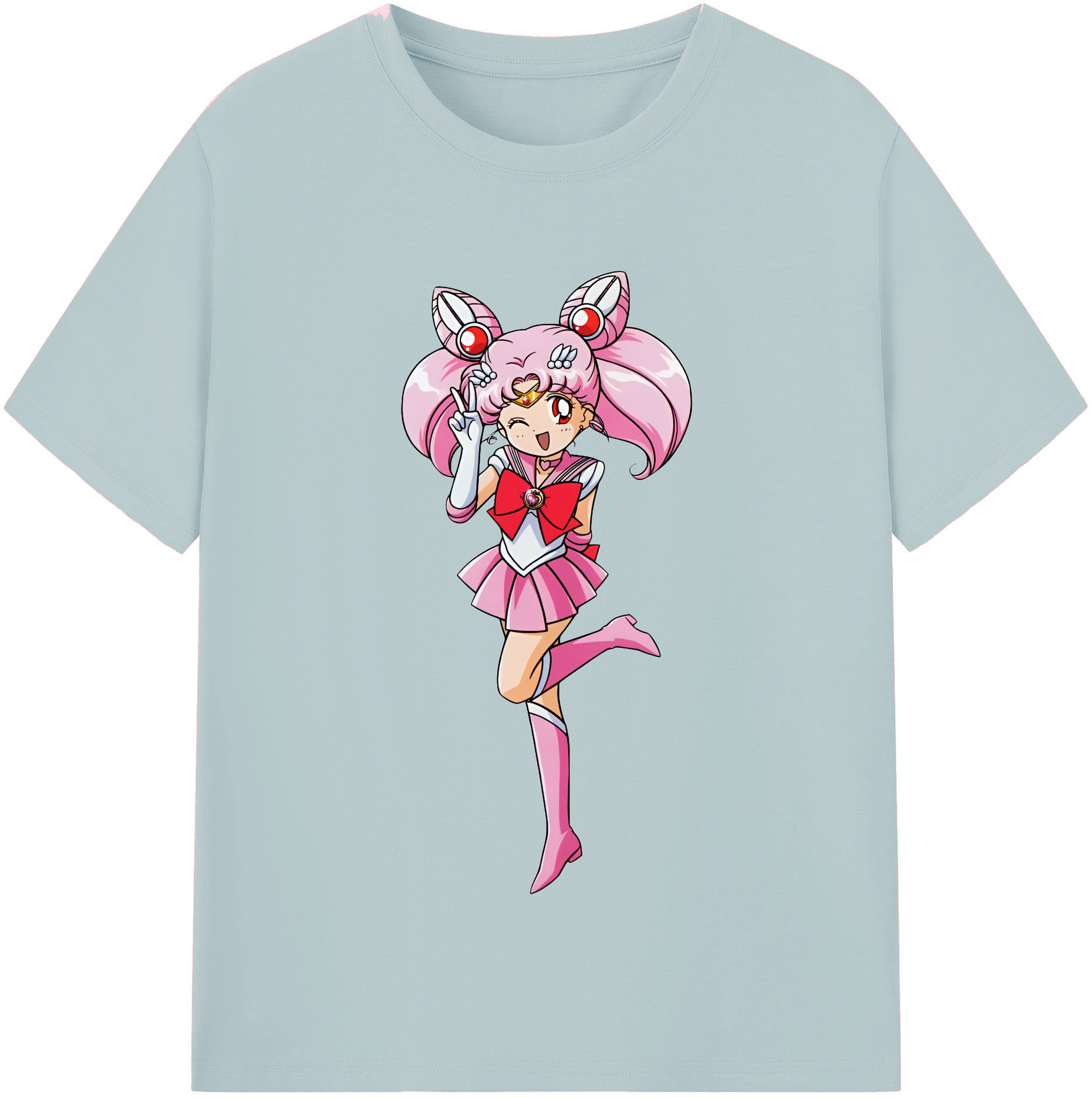 （画像用） 美少女戦士セーラームーン ちびうさ Sailor Moon Chibiusa Tsukino Usagi Small Lady Serenity 綿100％半袖Tシャツ（フロントプリント）